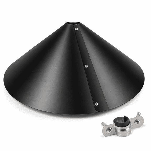 19 Inch Squirrel Baffle for Bird Feeder Pole,Outside Pole Mount Bird House Guard Stopper for Outdoor Shepherd’s Hook,Black,1 Pack