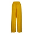 thumbnail image 5 of Dpytoraw Womens Baggy Utility Pants Summer High Waisted Wide Leg Cargo Pants With Pockets Yellow, 5 of 5