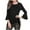 Black, variant on Diufon Plus Size Womens Blouses Solid Color Pullover Tops Round Neck Flare Long Sleeve Tops