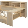 thumbnail image 3 of Royard Oaktree Full Size Wood Daybed with Book Shelves, Sofa Bed Frame with Drawers for Living Room, 3 of 7
