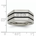 thumbnail image 7 of Chisel  Stainless Steel Brushed Black IP-plated with CZ Signet Ring, 7 of 7