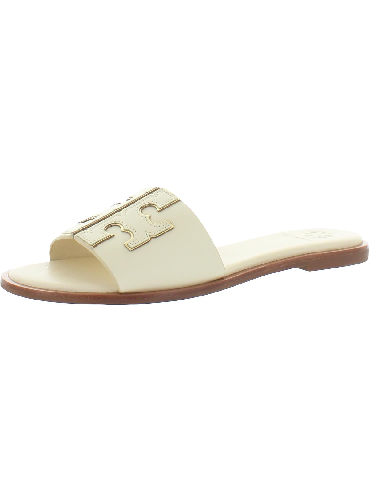 Tory Burch Womens Ines Slide Leather Logo Slide Sandals - Walmart.com