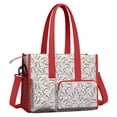 thumbnail image 2 of Teacher Tote Bag,Beige Baseballs with Hearts Pattern Teacher Utility Tote Bag,Large Work Tote Bags for Women with Multiple Pockets,Top Zipper Closure,13.8x10.6x6.7 Inch, 2 of 5