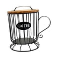 thumbnail image 4 of Luzkey Porte-Capsules de Café Rangement Gobelet Rustique Rond Moderne avec Couvercle en Bois Panier de Rangement pour Restaurant Bar Comptoir Cuisine L, 4 of 8