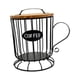 thumbnail image 4 of Portacápsulas de café de hierro moderno, rústico, redondo, con tapa de madera negro, 4 of 9