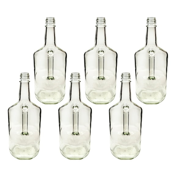 Home Brew Ohio 1.75 Liter Classic Handled Flint Liquor Bottle No Lid (Set of 6)