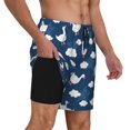 thumbnail image 2 of Fotbe Cute Goose On Blue Sky Traje de Baño para Hombre – Shorts de Natación de Secado Rápido con Forro y Bolsillos-Small, 2 of 6
