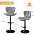thumbnail image 2 of ClinQ Swivel Adjustable Bar Stools Set of 4, PU Leather Counter Height Bar Chairs with 360° Swivel, Hydraulic Lift, Footrest, Lightgray, 2 of 6