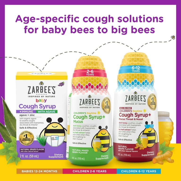 Zarbee's Kids Cough Immune Nighttime For Age 26 With