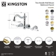 thumbnail image 4 of Kingston Brass KS1251BPL Bel-Air Double-Handle 3-Hole Wall Mount Bathroom Faucet in Polished Chrome, 4 of 5