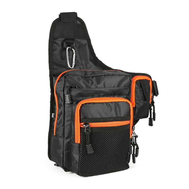 Ilure 32*39*12cm Fishing Bag Multi-Purpose Waterproof Canvas Fishing Reel Lure Tackle Bag, Black