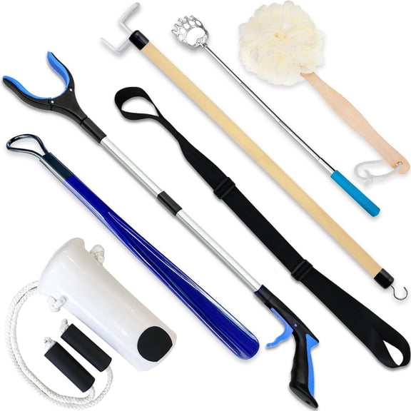 7PC Hip Recovery Kit For Seniors After Surgery Grabber Sock Aid Leg Lifter Shoehorn