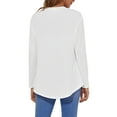 thumbnail image 4 of Guardurnaity Camiseta de Mujer Color Sólido Botón Casual Top Cuello Manga Larga Otoño Blusa Sudadera, Negro, S Prendas para la parte del cuerpo Blanco METRO Guardurnaity AP003892-17, 4 of 6