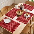 thumbnail image 5 of Light Pink Plaid Placemats Set of 4, Retro Country Moroccan National Geometrical Plaid Non-Slip Place Mats Washable Table Mats for Kitchen Dining Table Decorations Indoor/Outdoor, 5 of 9