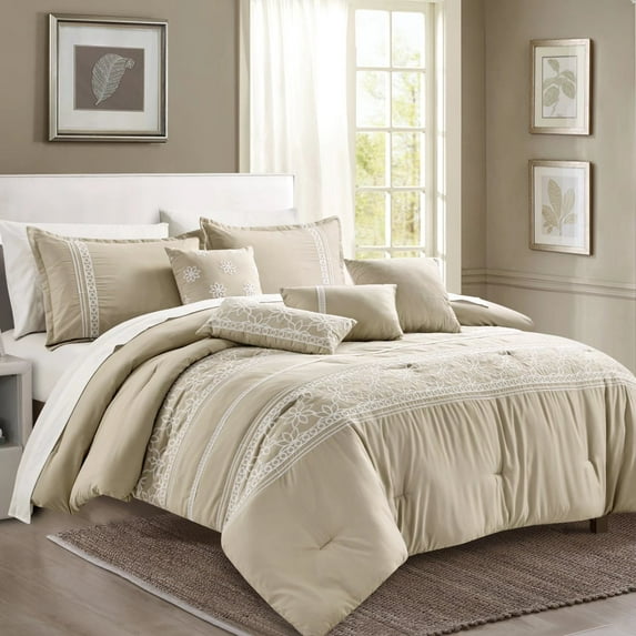 HGMart Bedding Comforter Set Bed In A Bag - 7 Piece Luxury microfiber Bedding Sets - Oversized Bedroom Comforters,King