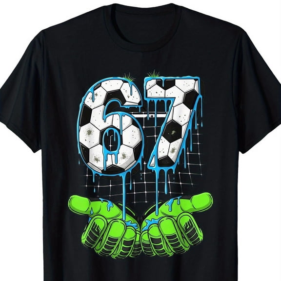 Football "67" Design Boys & Girls T-Shirt, T-Shirt for Kids Youth, 180gsm, 100% Cotton