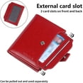 thumbnail image 4 of Glossy Bifold Wallet for Men Large Capacity Genuine Bifold Leather Men Wallets RFID Blocking,With amazing storage capacity,Can be Window pulled Up Wallet,Oil Waxed Wallet (Red), 4 of 8