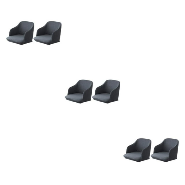 ZheElen 2pack/lot Quick Installation Chair Covers For Instant Room Upgrade High Elastic Polyester Curved Stretchy Chair Cover darkgray 3Set