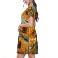 thumbnail image 2 of Disketp Sunflower Field Art para Vestido de Manga Corta para Mujeres, Vestidos de Verano para Mujeres, Casual y Holgado para la Playa, 2 of 6