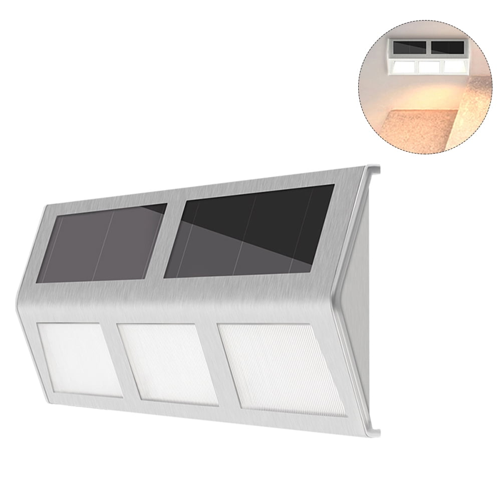6LED Solar Powered Stair Lights Wall Lamp Solar Step Light Water