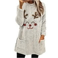 thumbnail image 3 of Craaazy Women's Christmas Printed Tops Fuzzy Lined Long Sleeve Shirts Essential for Cold Days Gifts, 3 of 6