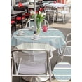 thumbnail image 5 of Outdoor Tablecloth with Umbrella Hole for Patio/Picnic/Party/Camping, Farm Fruits Waterproof Table Cloth Round Cover Washable, Watermelon Lemons Peach Blue Grey Striped (Dia 60"), 5 of 8