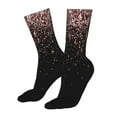 thumbnail image 5 of Xecao Rose Gold Glitter1 Print Fashion No Heel Casual Crew Socks Cushioned Breathable for Men Women - Moisture wicking,Not easy to fade Suitable for daily, 5 of 7