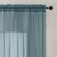 thumbnail image 2 of MKHILL Dusty Blue 30 Inch Long Short Sheer Curtains for Kitchen Over Sink, 42x30 Short Voile Drapes for Laundry RV Small Window, Rod Pocket, Each 42" W x 30" L, 2 of 7
