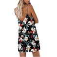 thumbnail image 5 of Womens Hawaiian Print Jumpsuit Women Romper Summer Casual Tank Short Jumpsuit Spaghetti Straps Sleeveless Loose Floral Rompers with Pocket, 5 of 7