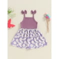 thumbnail image 3 of FEORJGP Kids Little Girl One-piece Cami Dress 1T 2T 3T 4T 5T Toddler Baby Sleeveless A-Line Dress Bow Daisy Print Square Neck Casual Dress Spaghetti Sn Cute Summer Clothes for Daily Vacation, 3 of 6