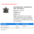 thumbnail image 2 of Rear Engine Mount - Compatible with 2009 - 2014 Acura TL 2010 2011 2012 2013, 2 of 2