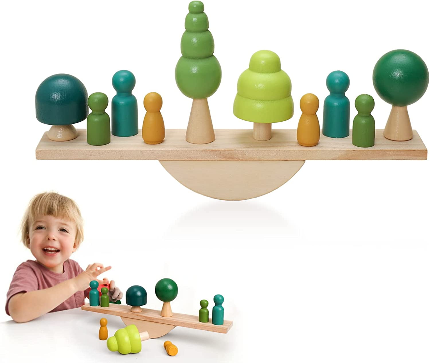 Wooden Tree Toys Balance Toys Wooden Peg Dolls Preschool Learning