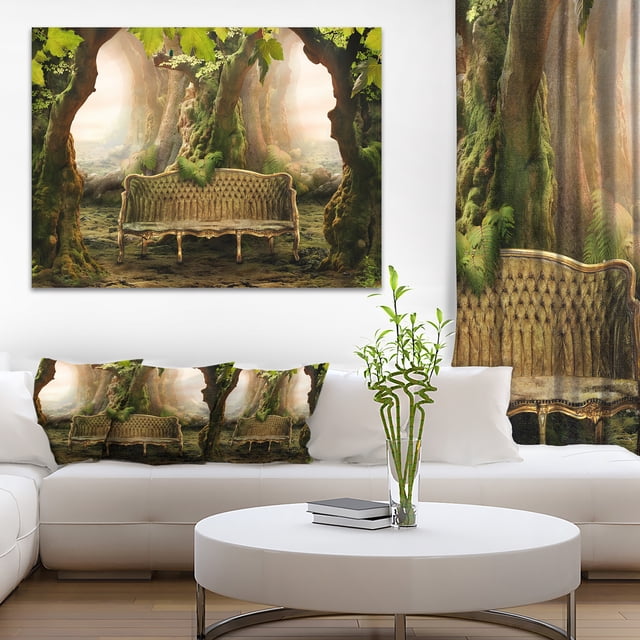 Romantic Seat in Deep Forest - Landscape Photography Canvas Print