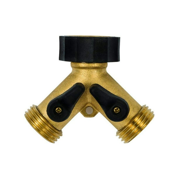 Brass 2-Way Connector Faucet Water-tap Dual Shut-off Valve Controls ...