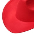 thumbnail image 4 of Lispipm Kids Wide Brim Western Cowboy Hats Toddler Girls Boys Felts Windproof Travel Sun Hat Outdoor Classic Caps Red 4-10 Years, 4 of 5