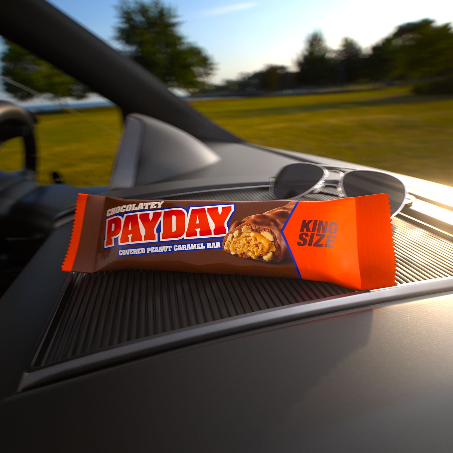 (6 pack) Payday Chocolatey Peanut Caramel King Size Candy, Bar 3.1 oz