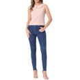 thumbnail image 2 of Blusa sin mangas de jacquard floral con cuello Peter Pan para mujer de Allegra K, color rosa, 2 of 6