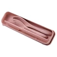 thumbnail image 3 of Wheat Straw Cutlery, Rounded Edges Travel Utensils Set Fork Spoon Knife with Box for Office for Picnic Pink,Blue,Green,Beige, 3 of 8