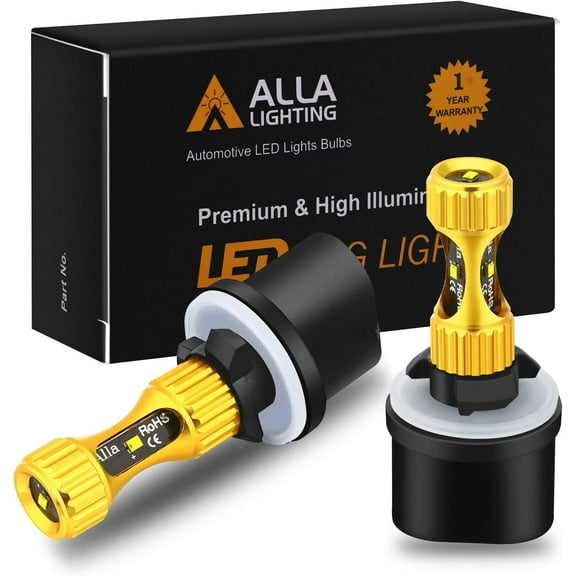 Alla Lighting 899 880 LED Fog Lights Bulbs Newest 3000lm Extreme Super Bright 12V 892 886 PG13 Replacement