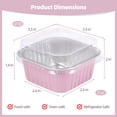 thumbnail image 5 of 100 Pcs Mini Square Baking Cups, Aluminum Foil Cake Boxes with Lids, Disposable Ramekins Cupcake Pans, Individual Dessert Containers for Parties, Weddings, Birthdays, Pink, 5 of 6