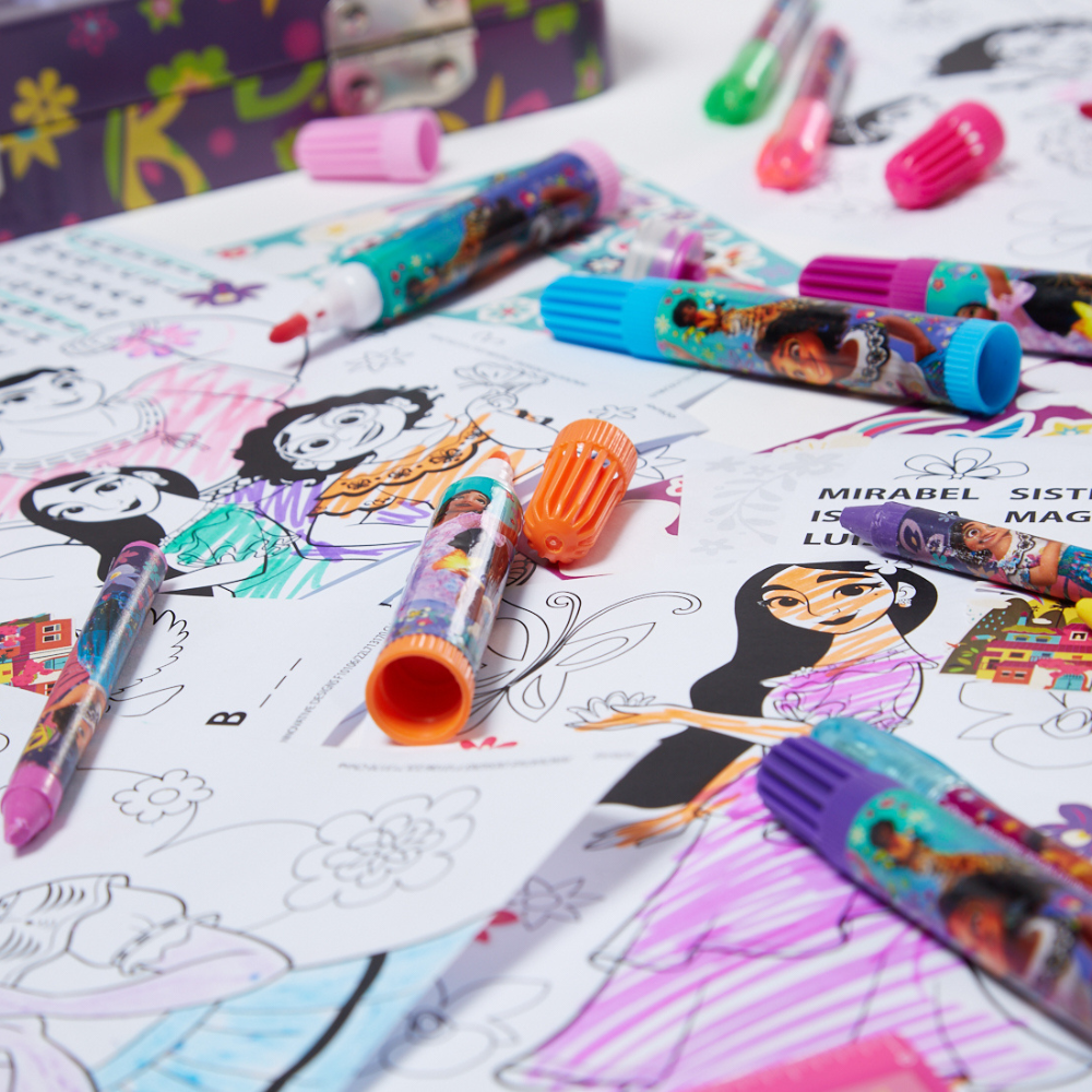 Disney Encanto Mirabel Girls Art Kit Stickers Markers Gel Pens 200 Piece Set, for Ages 3+