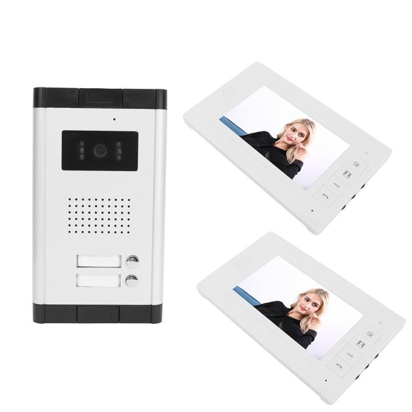 2 Pcs 7 Inch TFT Monitors Video Intercom System With Night Vision Camera 2 Way Call Visual For Apartment, Office, And Home