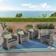 thumbnail image 3 of Florence Patio Wicker Swivel Chairs, Set of 4, Mixed Black and Dark Gray, 3 of 9
