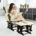 thumbnail image 4 of Patiojoy Nursery Glider and Ottoman, Adult Rocking Chair with Storage Pocket for Bedroom and Living Room, Beige, 4 of 6