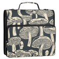 thumbnail image 6 of 3 Ring Zipper Binder with Shoulder Strap Waterproof Trapper Keeper 2 Inch D-Ring 500 Sheets Capacity Hand-drawn Mushrooms, 6 of 8