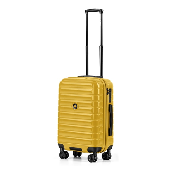 New York Xpress 20" Hardside Carry on Luggage Expandable Suitcsae with Spinner Wheels, Yellow, La13601