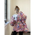 thumbnail image 2 of Winter print hooded waterproof bread down jacket fleece trend, 2 of 4