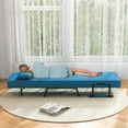 thumbnail image 2 of Gymax 5 Position Convertible Sofa Chair Folding Sleeper Bed w/ Pillow Blue, 2 of 10