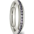 thumbnail image 4 of Stainless Steel Polished 4mm February Purple Cz Ring (Size 6) Made In China sr131-6, 4 of 5