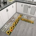 thumbnail image 3 of 2 Piece Brown Wood Sunflower Flowers Rug Kitchen Rug Set, Decor Kitchen Rugs, Absorbent Non-Slip Washable Floor Mats, Home Indoor Runner Rugs 17"x47"+17"x30", 3 of 7